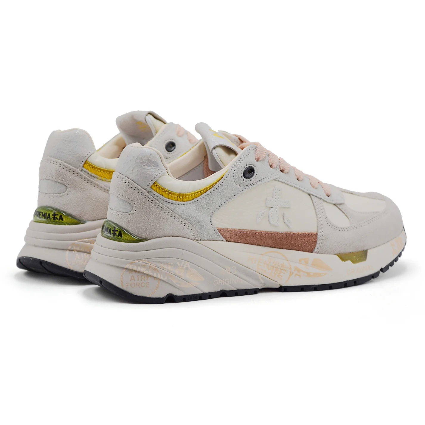 Sneakers Premiata Mase 7824 Donna Silhouette Retrò Beige Crema - Image 3