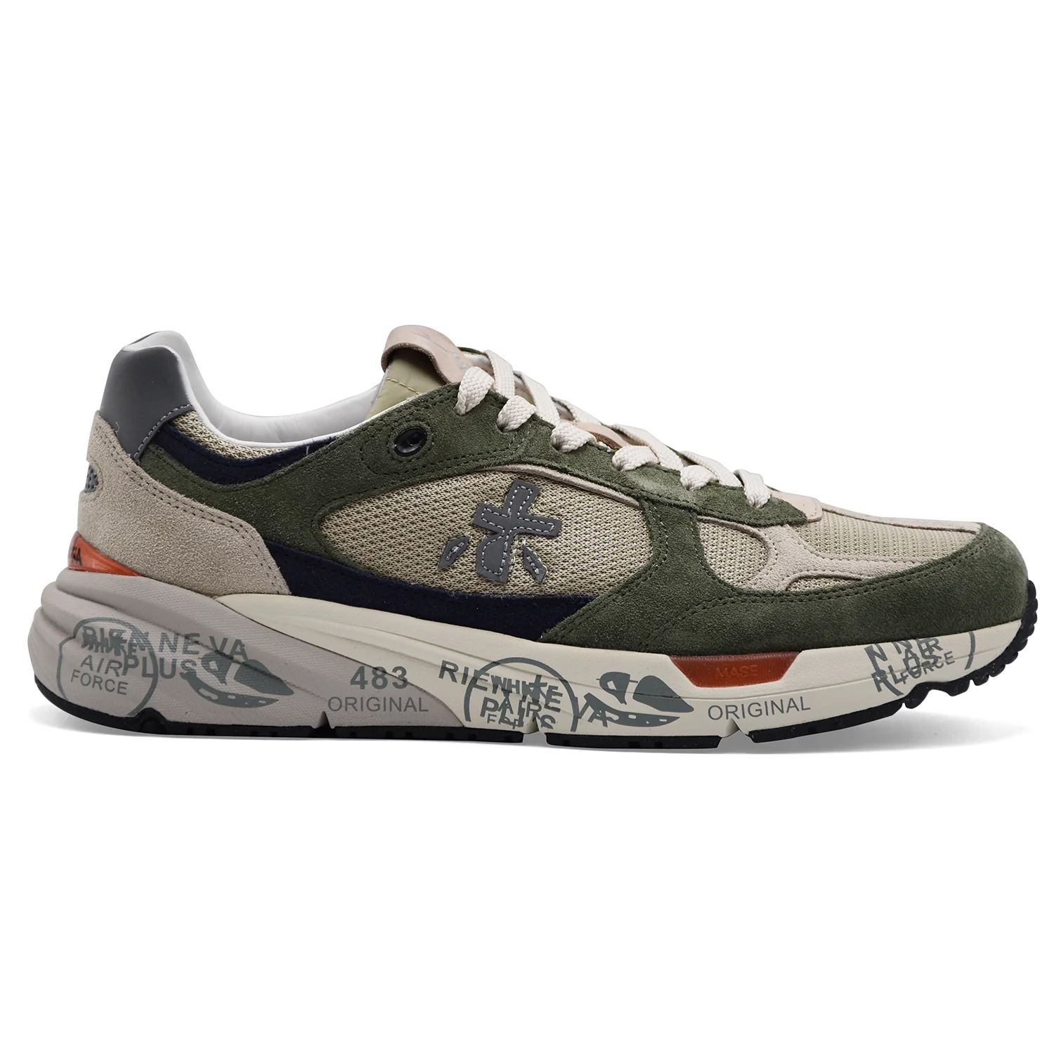 Sneakers Uomo Premiata Mase 25 8015 Verde Militare Arancione