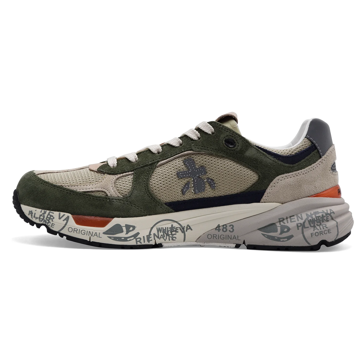 Sneakers Uomo Premiata Mase 25 8015 Verde Militare Arancione - Image 4