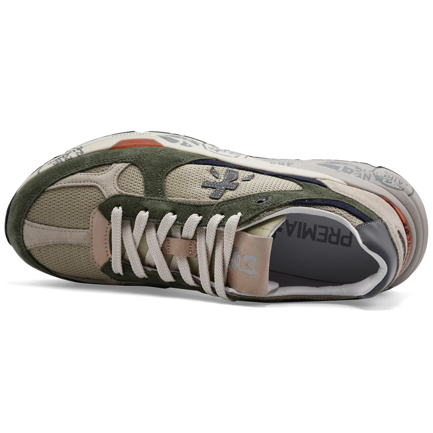 Sneakers Uomo Premiata Mase 25 8015 Verde Militare Arancione - Image 5