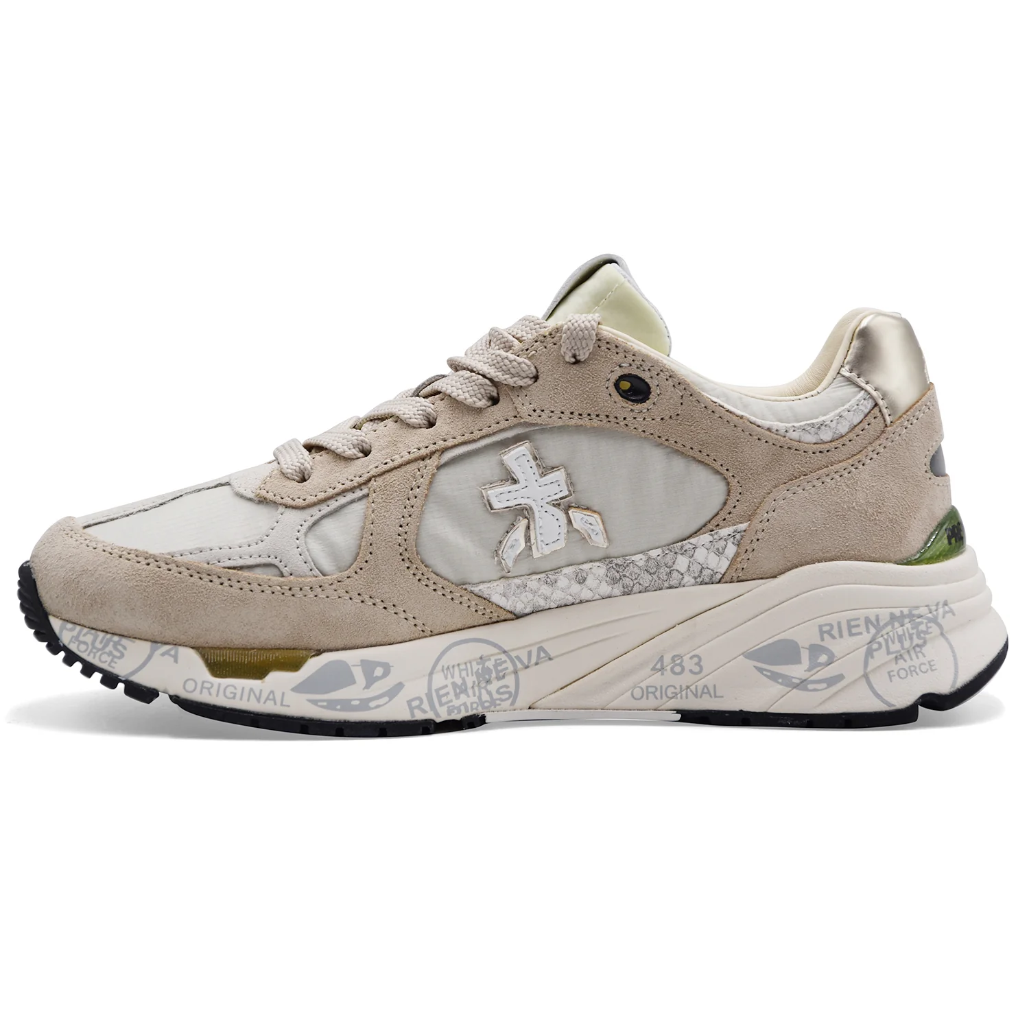 Sneakers Premiata Donna MASED 8116 In Pelle Scamosciata Beige - Image 4