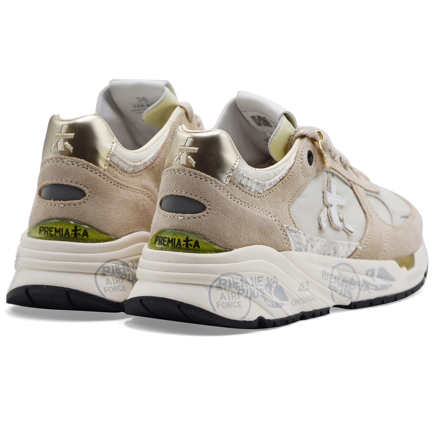 Sneakers Premiata Donna MASED 8116 In Pelle Scamosciata Beige - Image 5