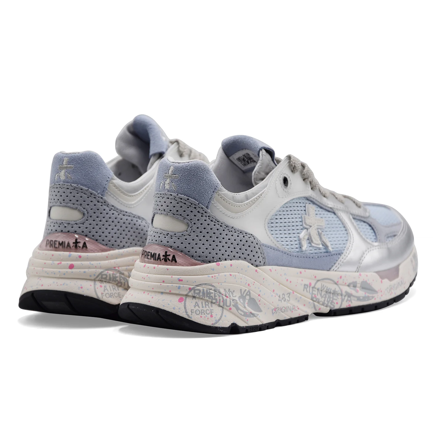 Sneakers Donna Premiata Mased 8205 In Pelle Mesh Light Blue - Image 5
