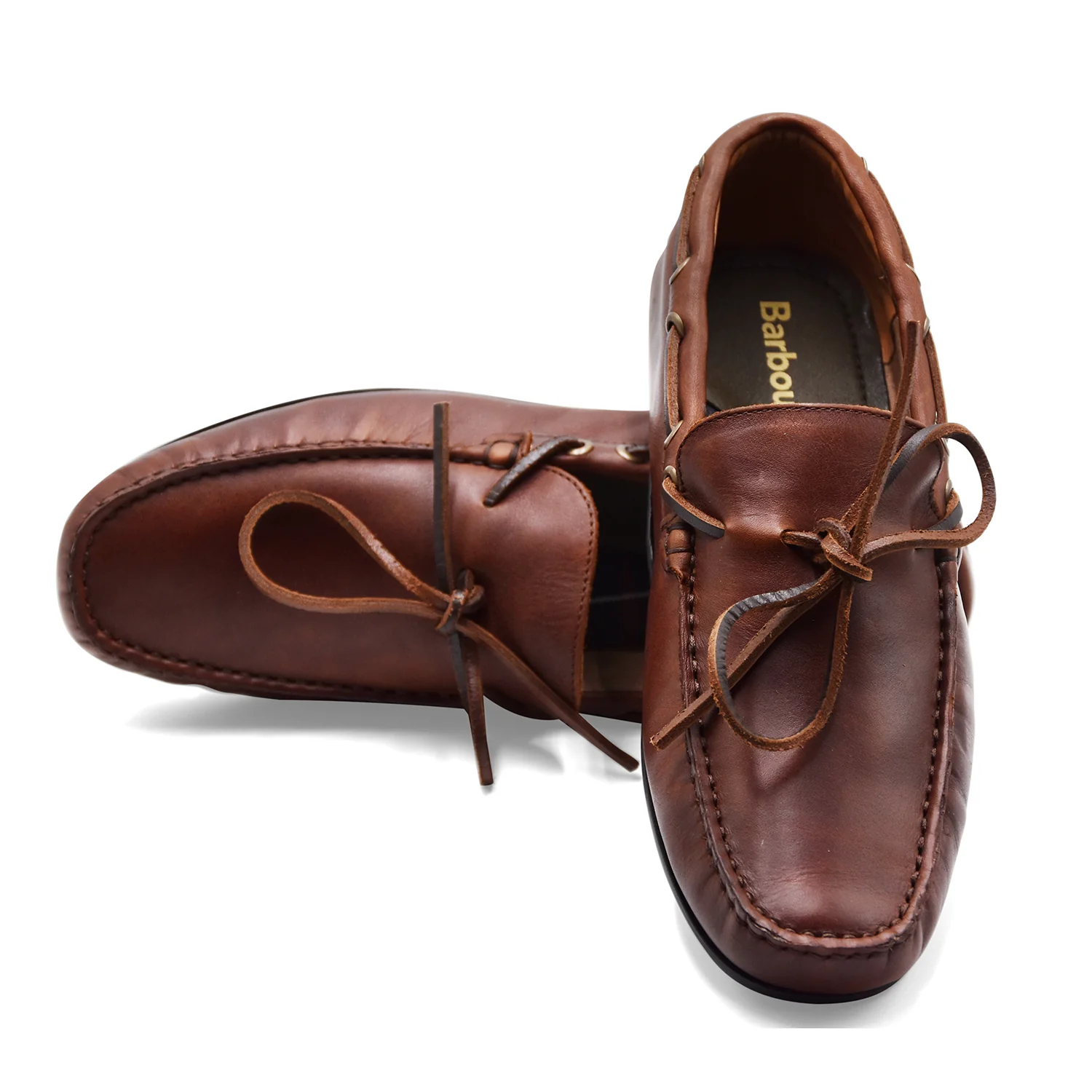 Car Shoe Uomo Marrone Barbour Courage Driving Shoe Vera Pelle - Image 3