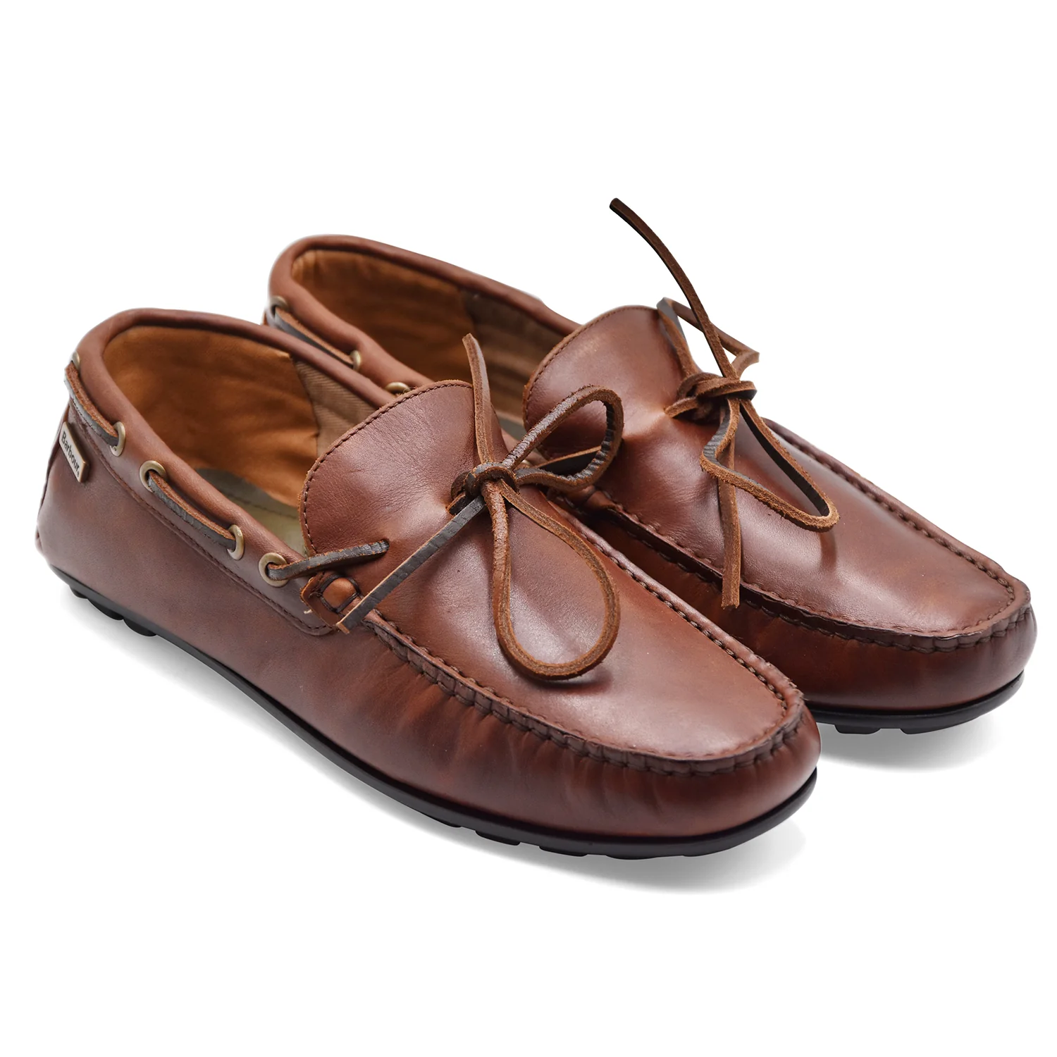 Car Shoe Uomo Marrone Barbour Courage Driving Shoe Vera Pelle - Image 4