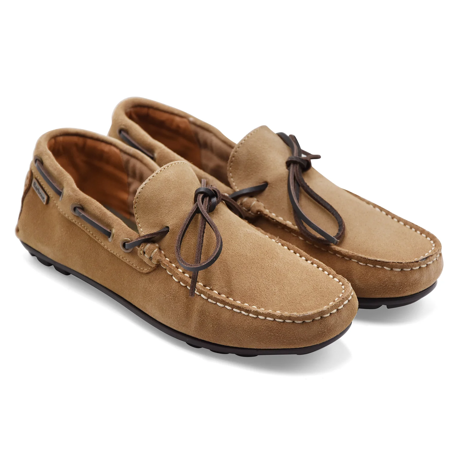 Allacciata Uomo Barbour Courage Driving Shoe In Camoscio Beige - Image 2