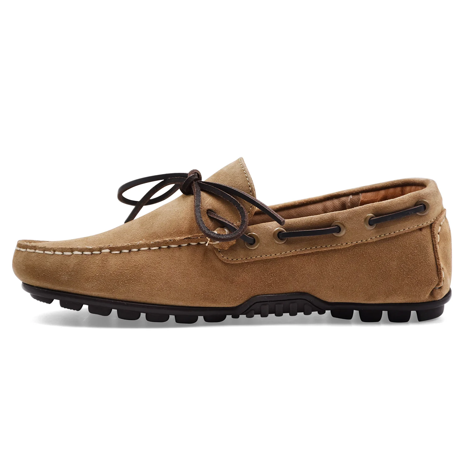 Allacciata Uomo Barbour Courage Driving Shoe In Camoscio Beige - Image 3