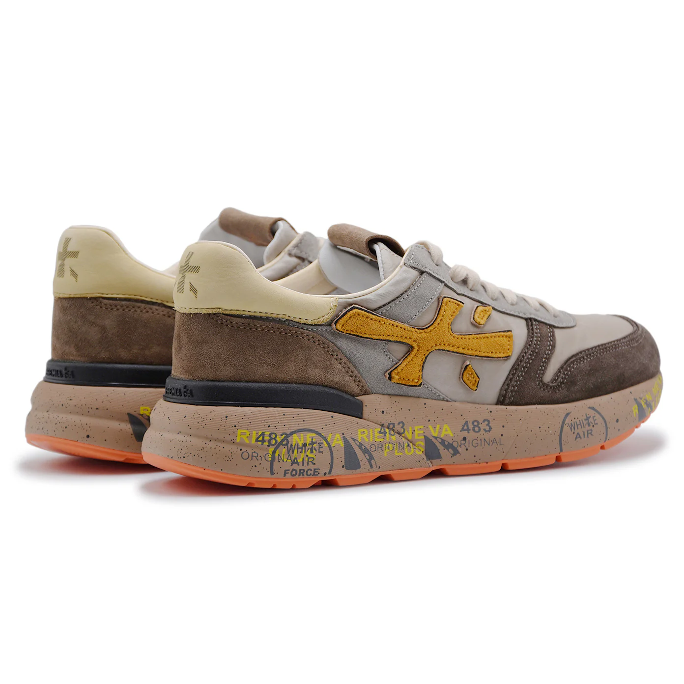 Sneakers Premiata Uomo Mick 7866 Marrone Taupe Contrasti Colore - Image 5