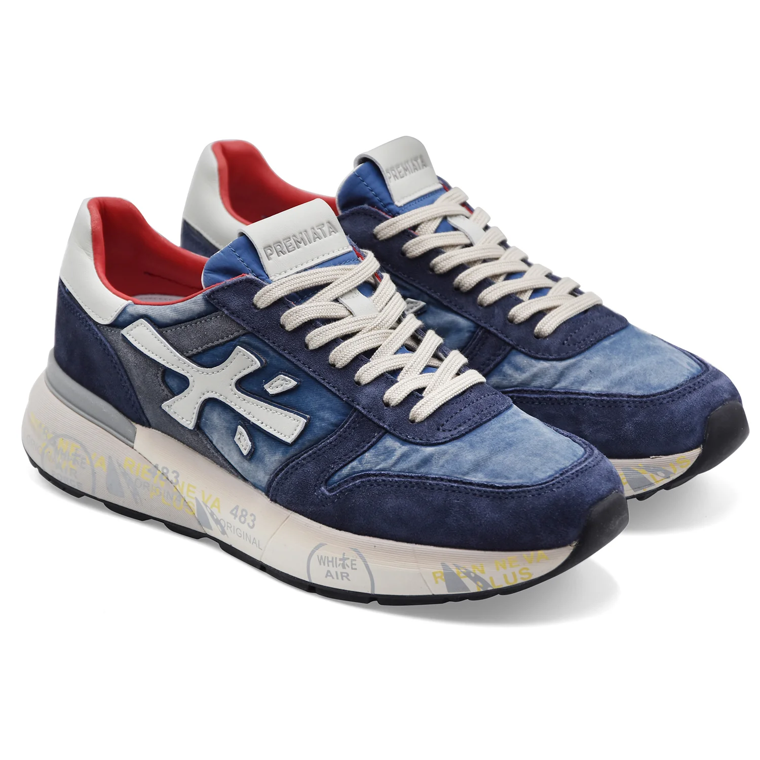 Sneakers Premiata Uomo Mick 8006 Tessuto Suede Blu Stonewashed - Image 2