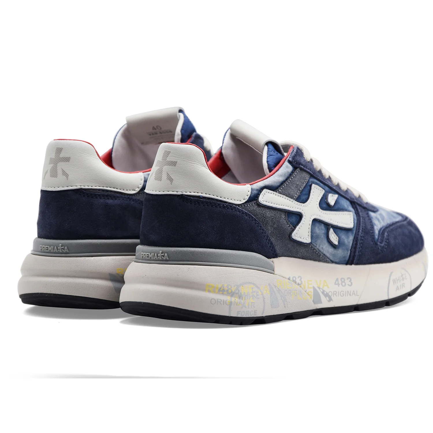 Sneakers Premiata Uomo Mick 8006 Tessuto Suede Blu Stonewashed - Image 5