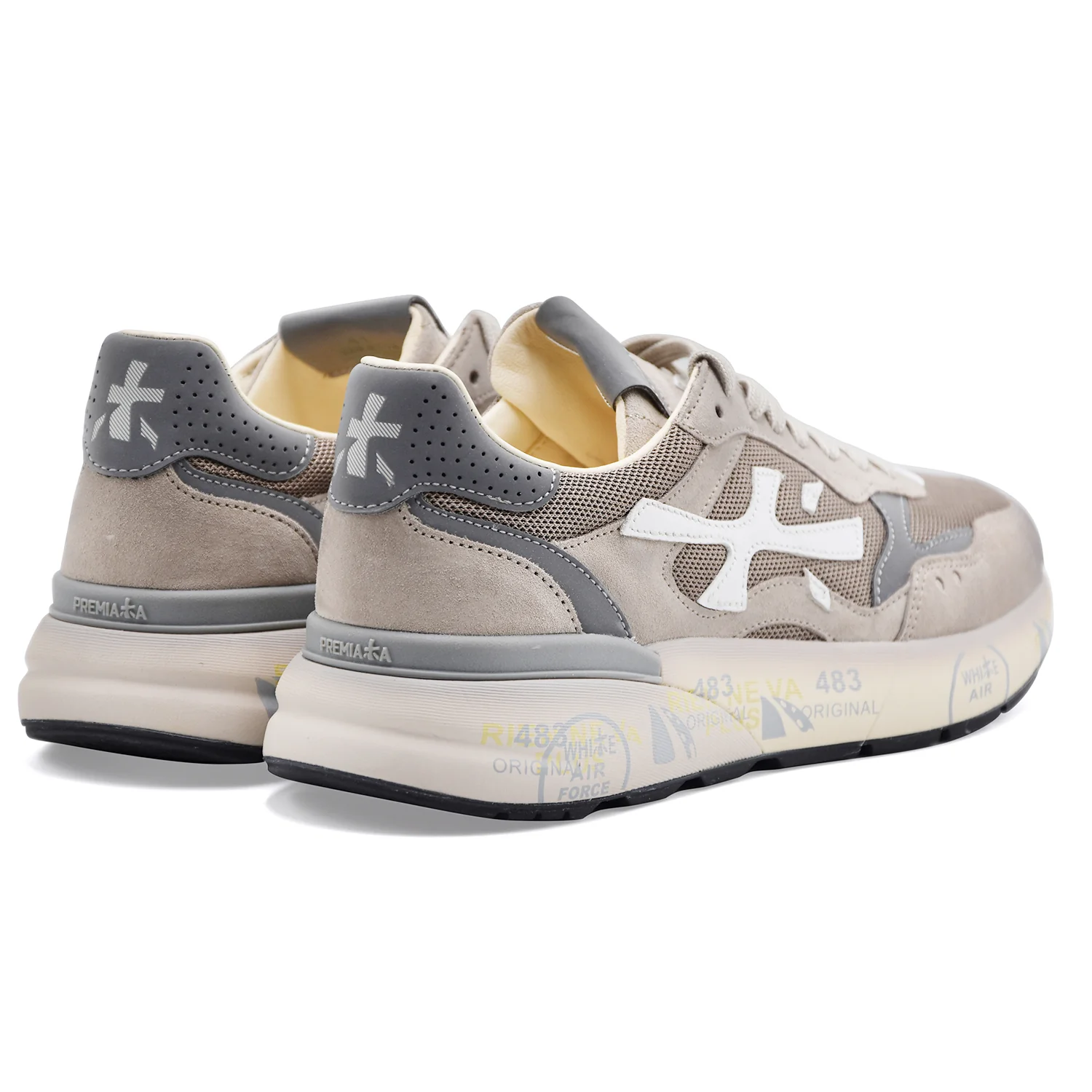 Sneakers Uomo Premiata Mick 0.1 8118 Taupe Grafiche Iconiche - Image 4