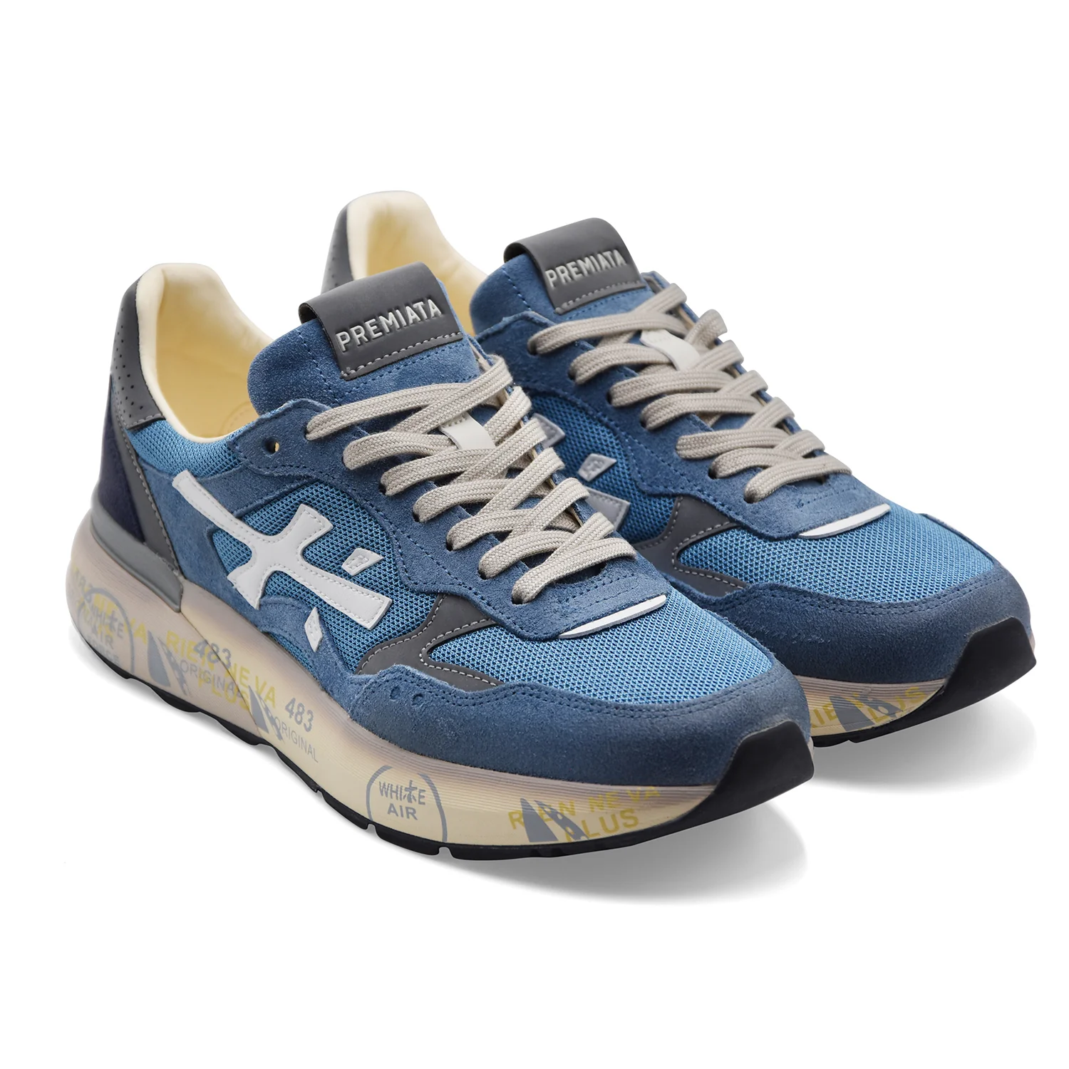 Sneakers Premiata MICK0.1 8120 Uomo In Camoscio E Tessuto Blu - Image 2