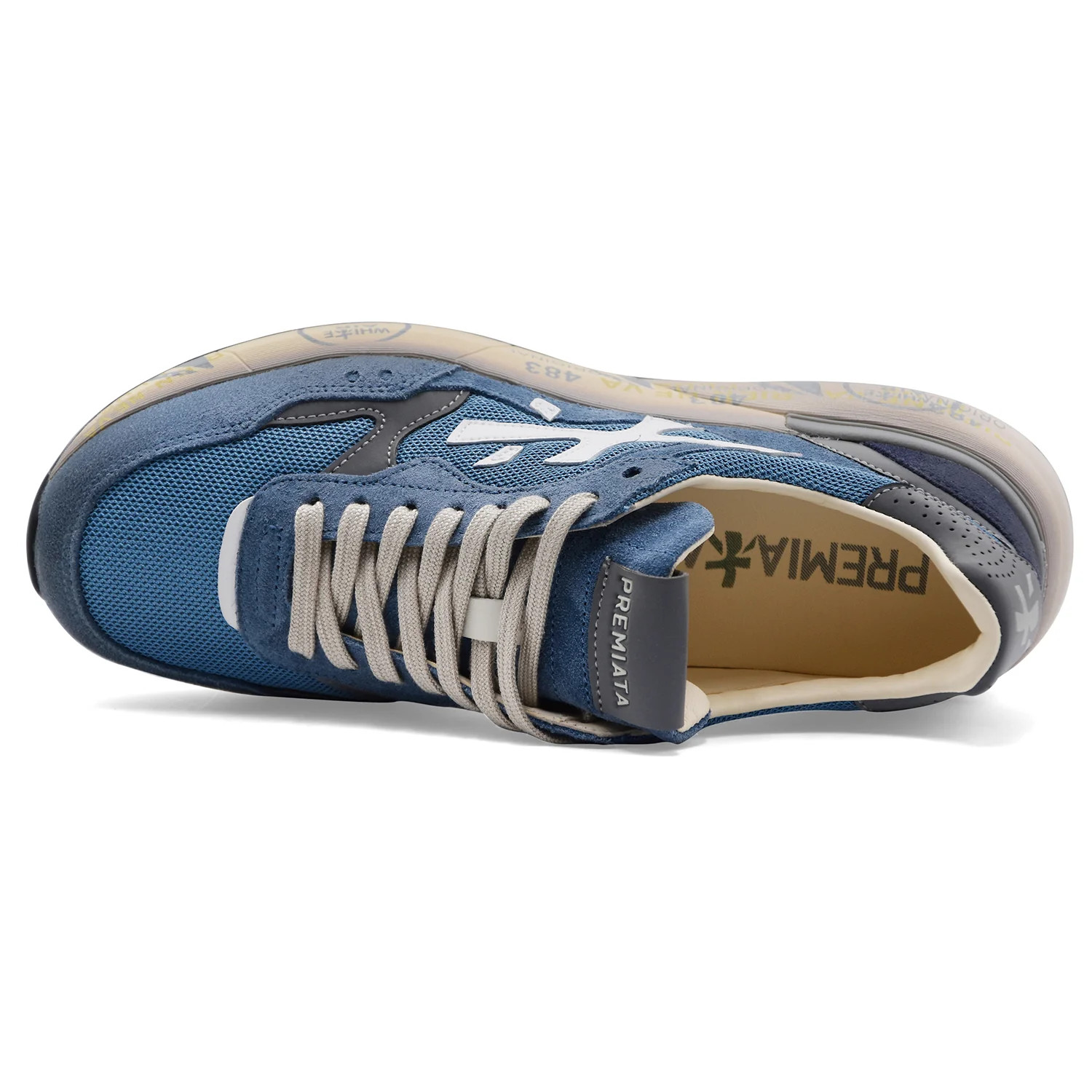 Sneakers Premiata MICK0.1 8120 Uomo In Camoscio E Tessuto Blu - Image 3