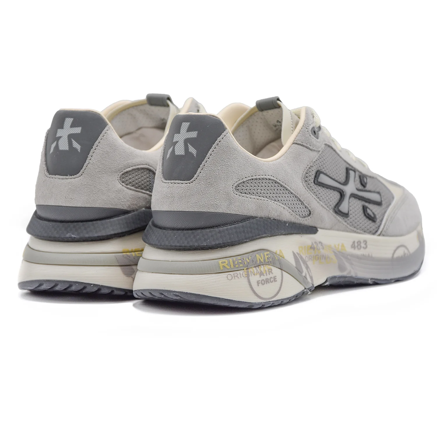 Premiata Uomo Sneakers Grigio Moe Run 7304 Leggerezza Movimento - Image 4