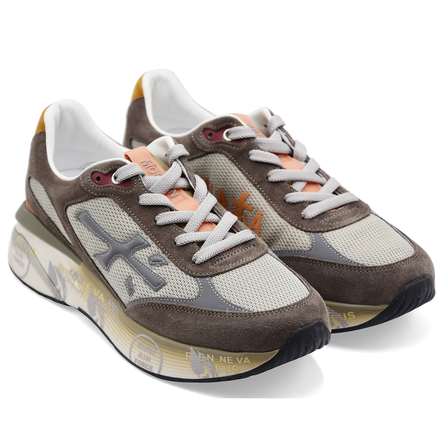 Sneakers Uomo Premiata Moerun 7871 Taupe Logo Laterale Iconico - Image 2