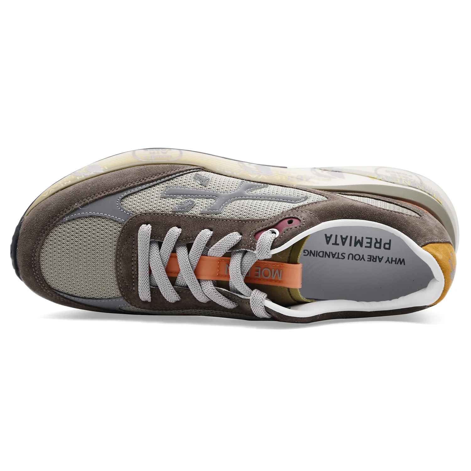 Sneakers Uomo Premiata Moerun 7871 Taupe Logo Laterale Iconico - Image 4