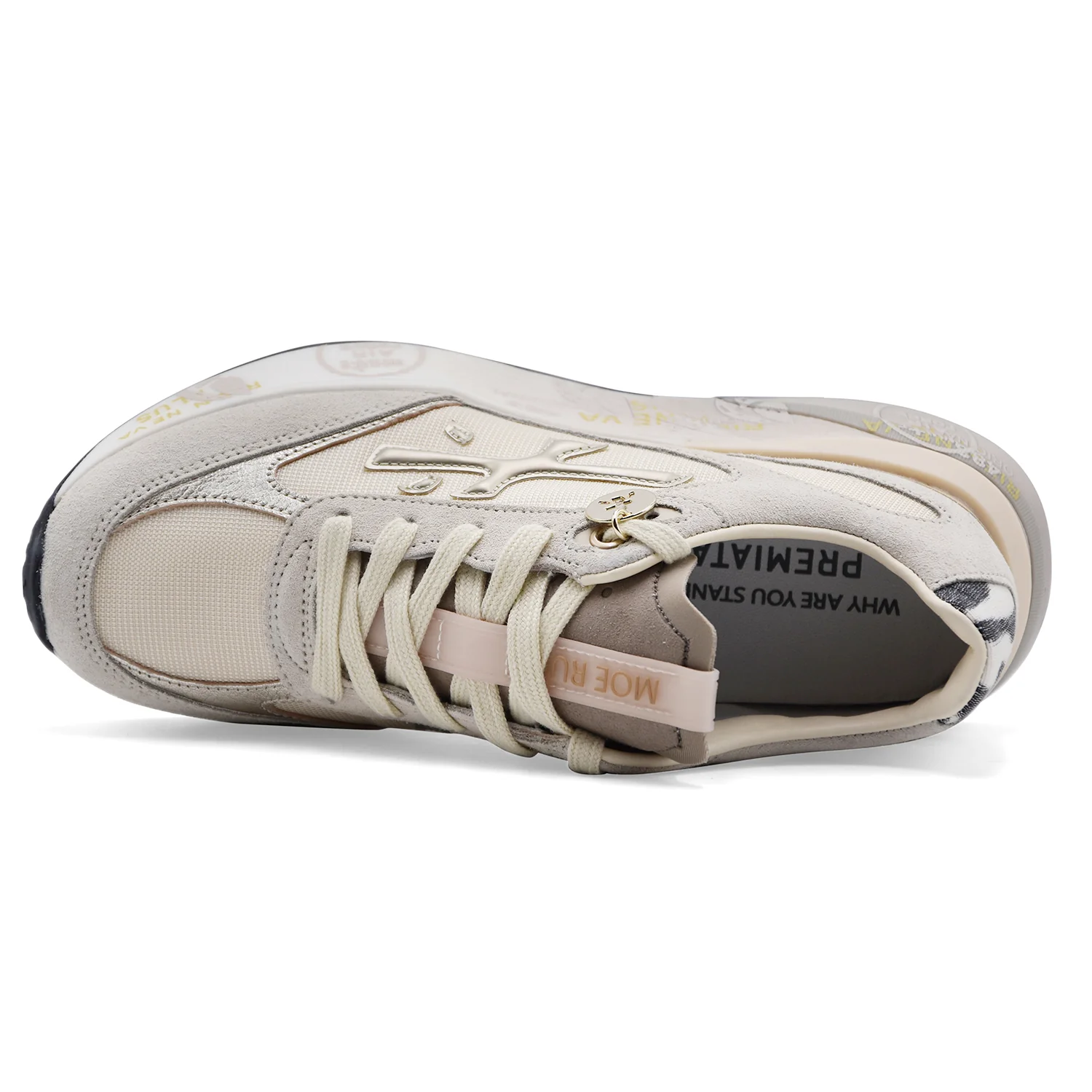 Sneakers Donna Premiata Moerund 8080 Beige Dal Design Dinamico - Image 4