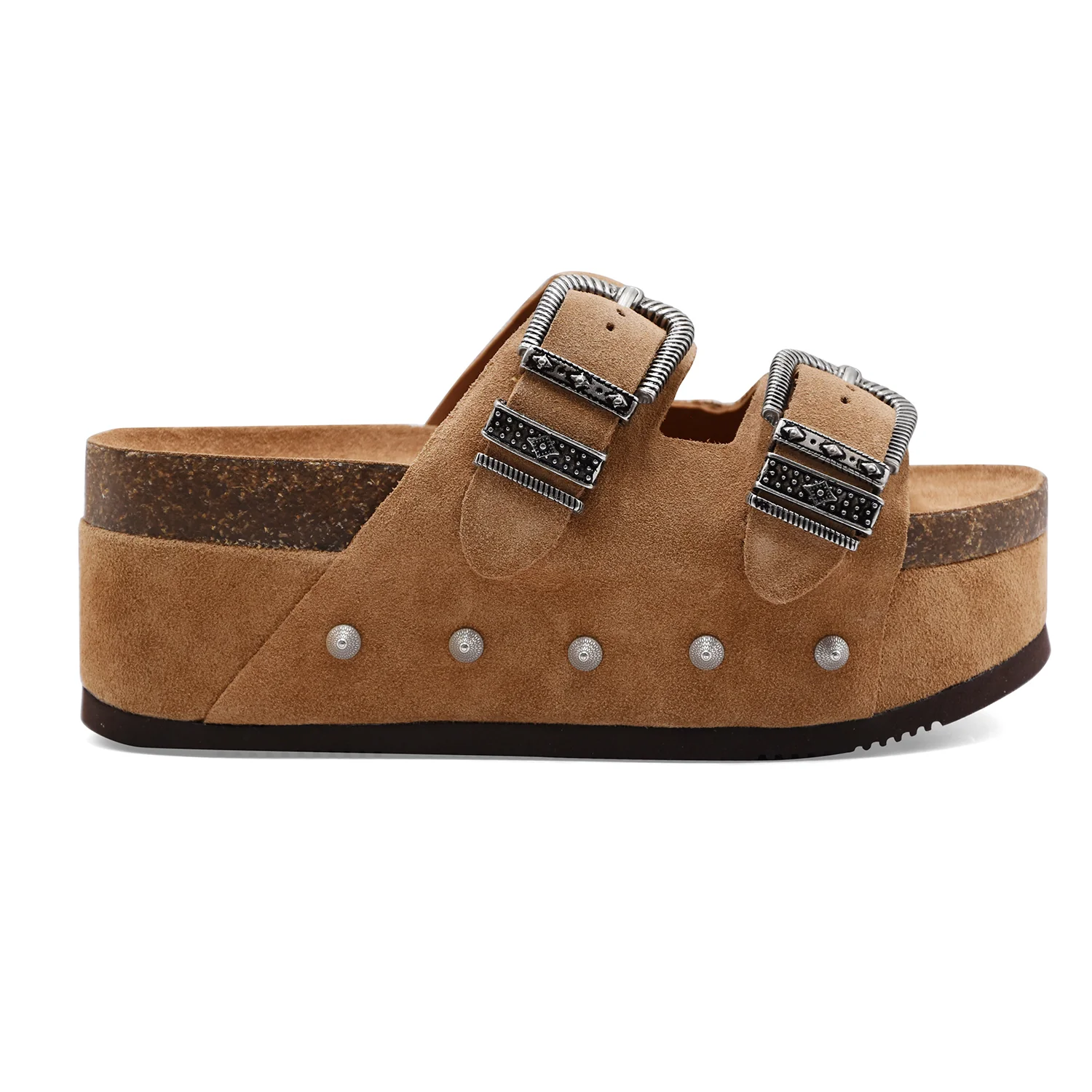Sandali Ash Mystic Donna Pelle Scamosciata Moka Mou Con Zeppa