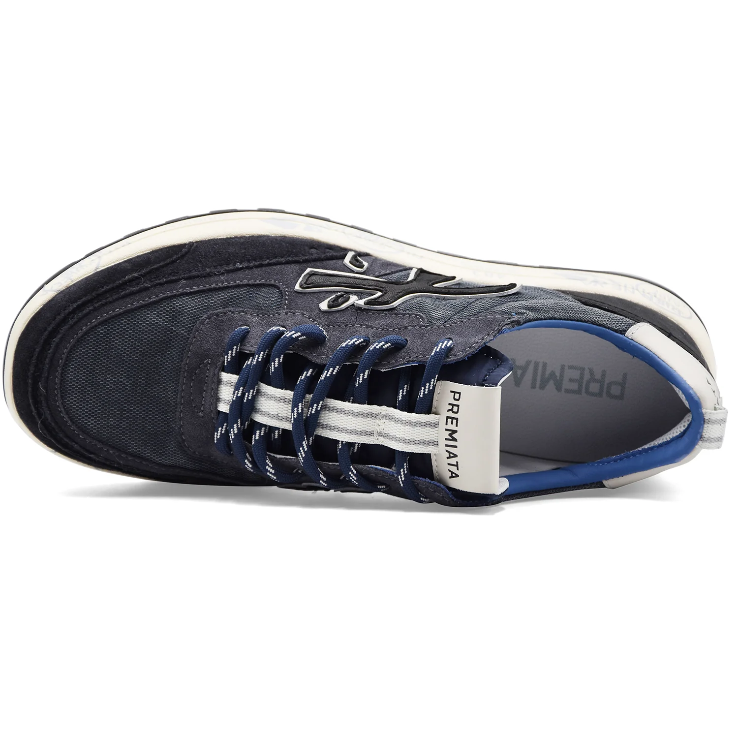 Sneakers Uomo Premiata Nous 7726 Pelle Scamosciata Tessuto Blu - Image 3