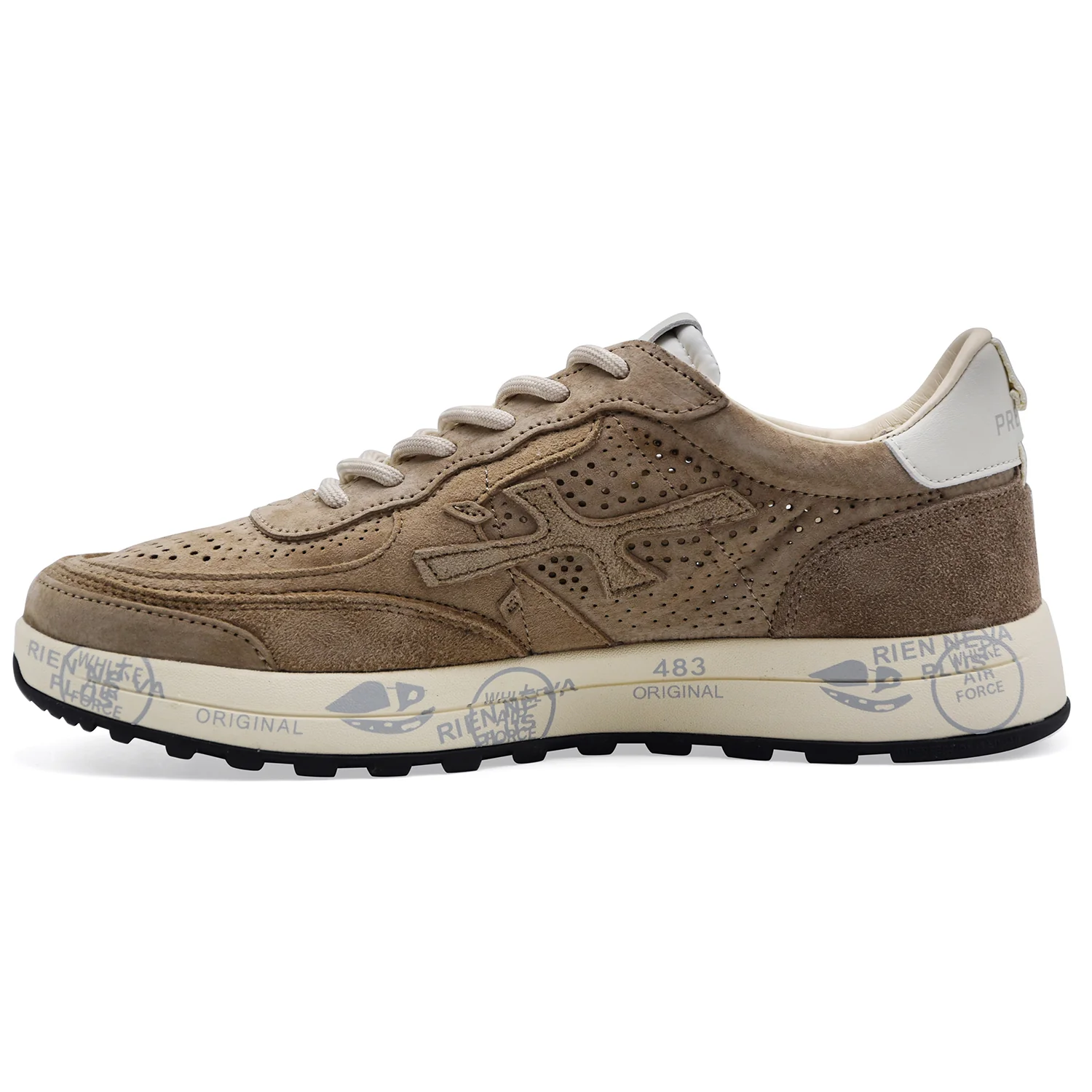 Sneakers Premiata Nous 8288 Uomo Camoscio Beige Micro Forature - Image 5