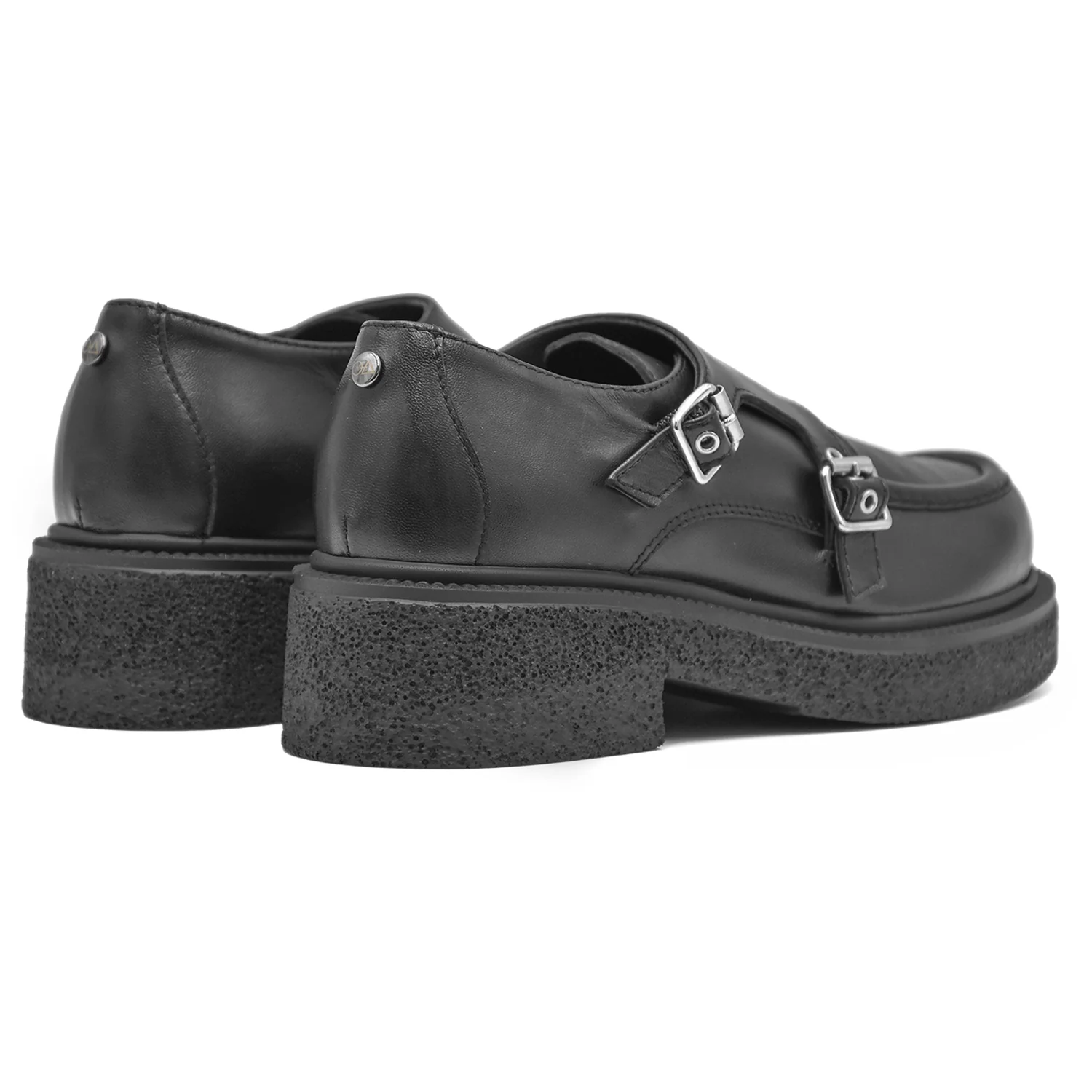 Loafer Nero Monk Strap Donna Con Iconiche Doppie Fibbie Laterali - Image 4