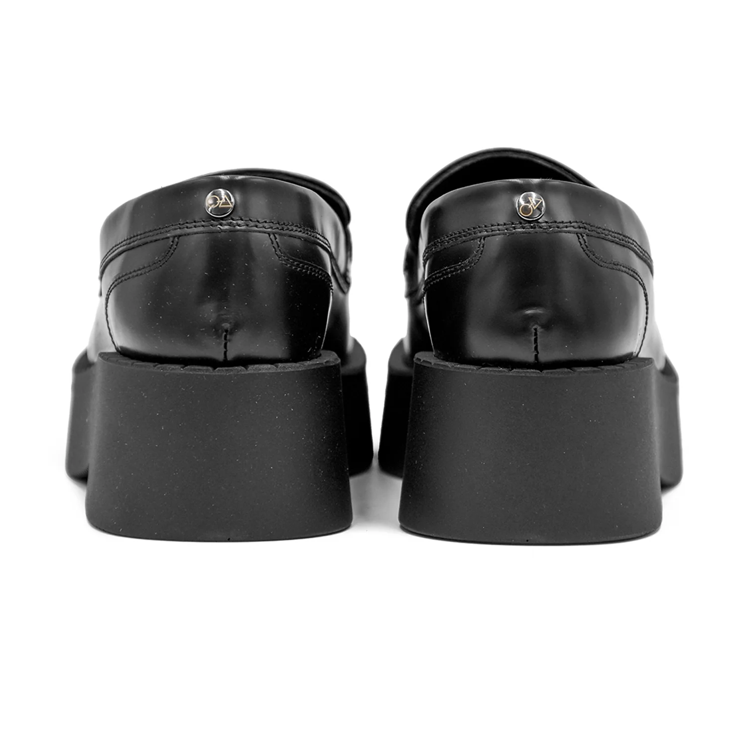 Mocassini Loafer Nero Classico College Con Suola Imponente Donna - Image 4