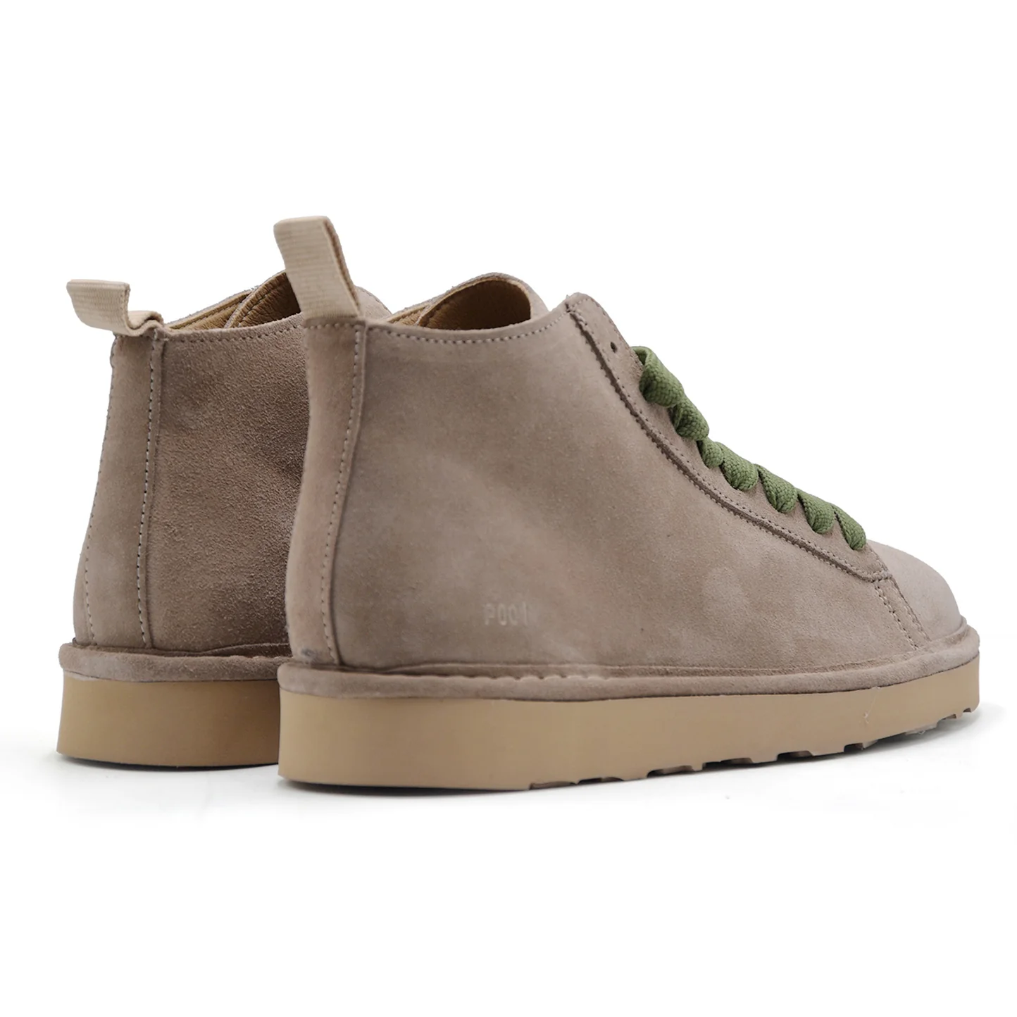 Polacchini Uomo Panchic P001 Beige Lacci A Trama Larga Verdi - Image 3