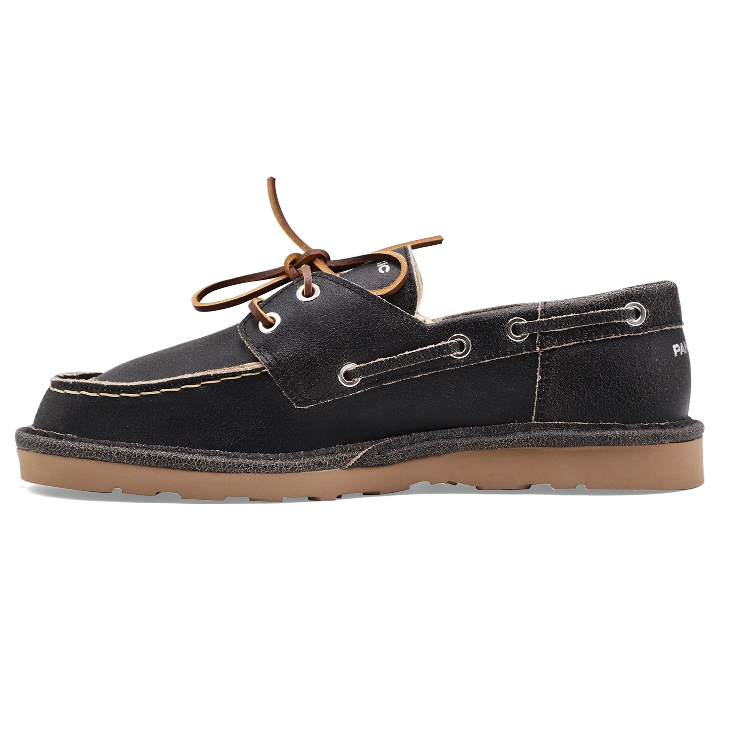 Panchic Uomo Scarpe Da Barca P019 Nero Pelle Effetto Vintage - Image 4