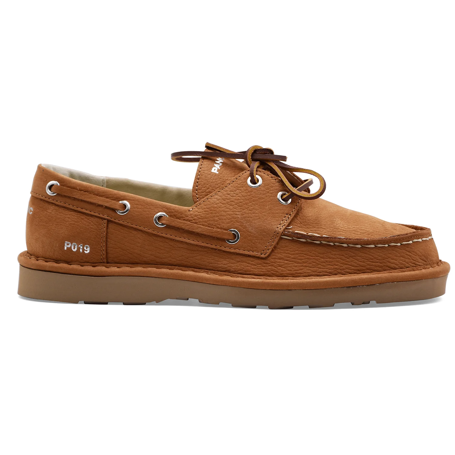 Scarpe Da Barca Panchic Uomo Nubuck Tonalità Cammello P019LACE-UP