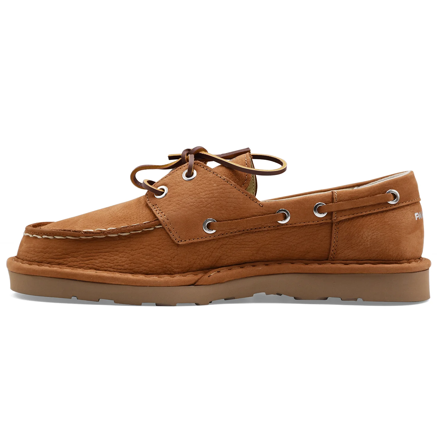 Scarpe Da Barca Panchic Uomo Nubuck Tonalità Cammello P019LACE-UP - Image 4