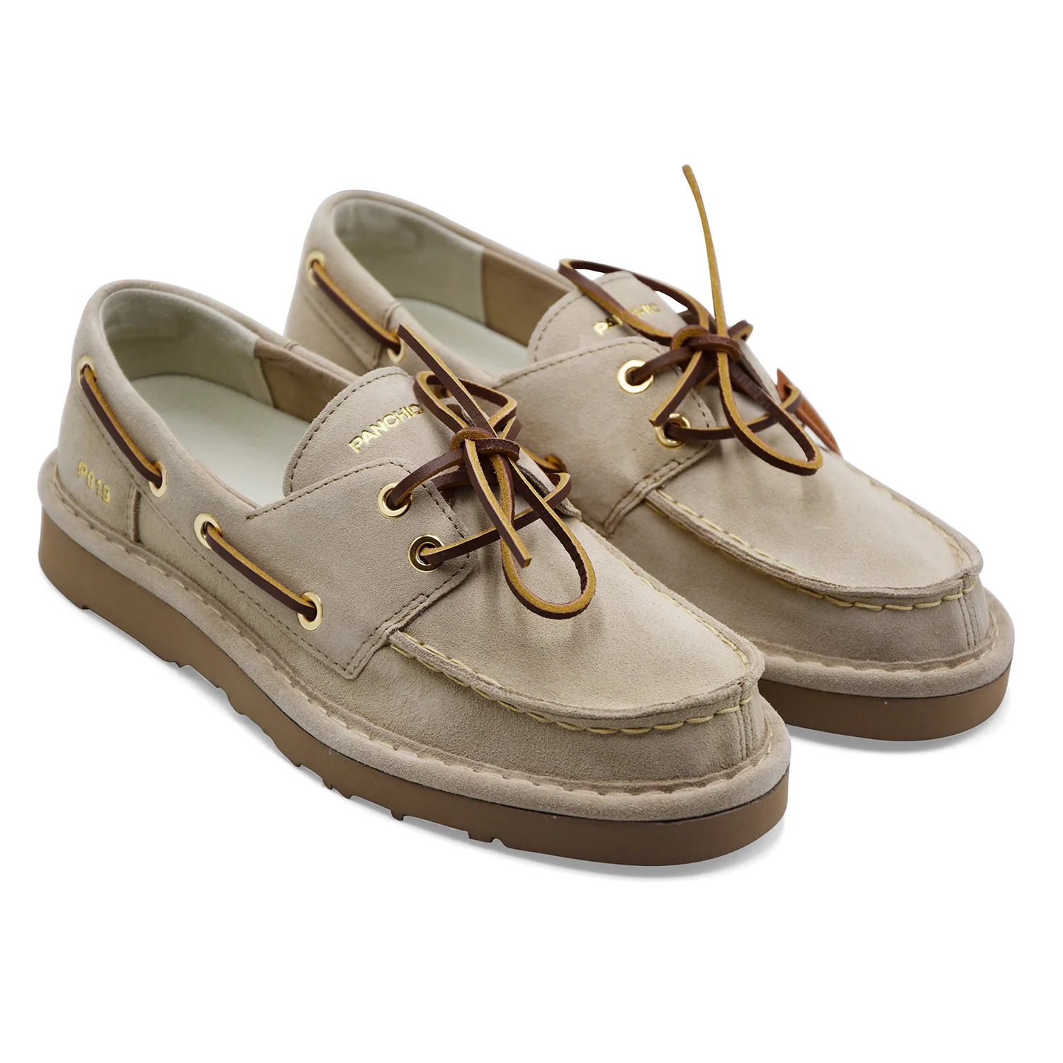 Panchic Scarpe Da Barca Donna P019 In Pelle Scamosciata Sand - Image 2