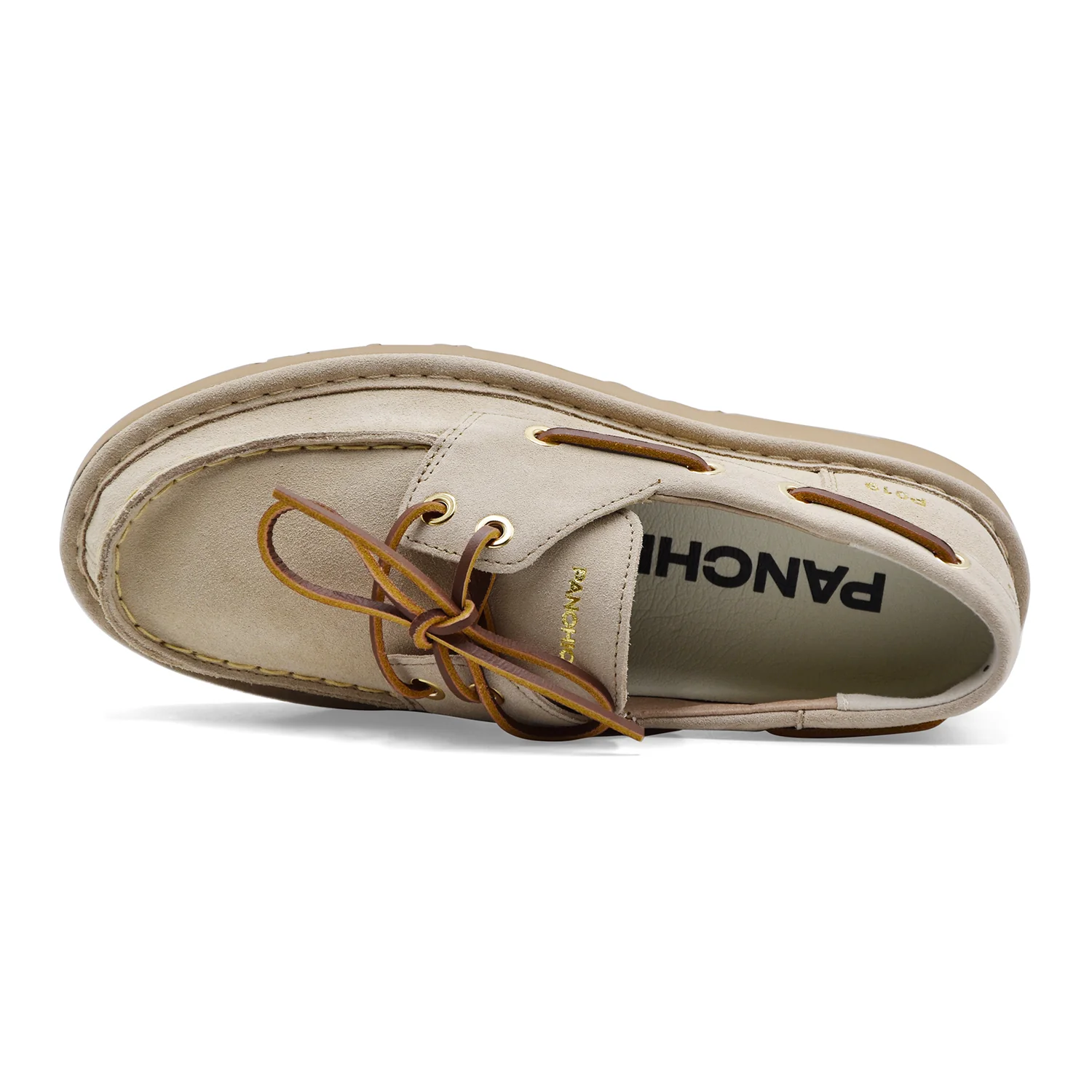 Panchic Scarpe Da Barca Donna P019 In Pelle Scamosciata Sand - Image 3