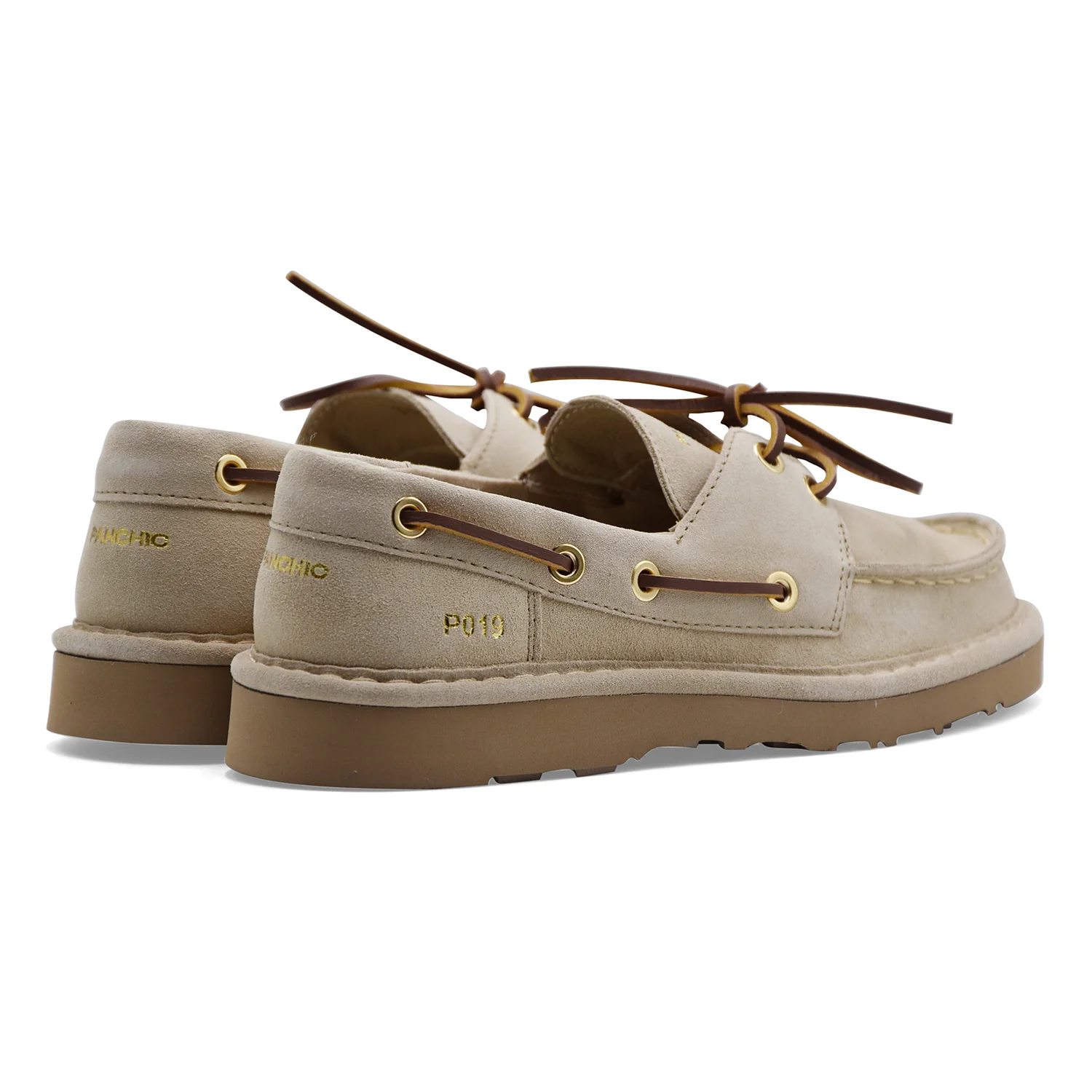 Panchic Scarpe Da Barca Donna P019 In Pelle Scamosciata Sand - Image 5