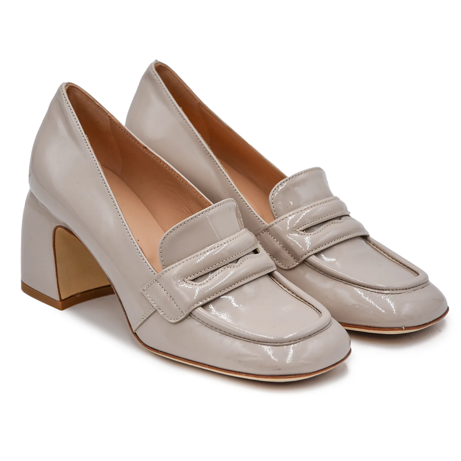 Mocassini Beige Naplak Laura Bellariva Donna Con Cuciture A Vista - Image 2