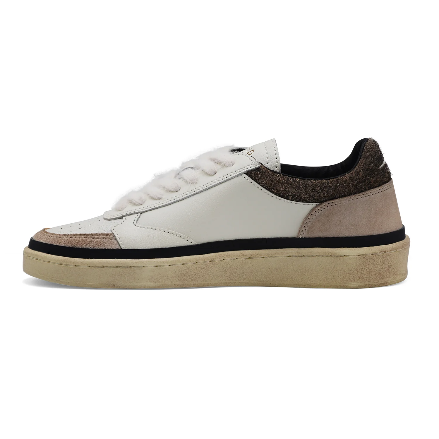 Sneakers Uomo Ghoud PBLM AR01 Bianco E Pelle Scamosciata Beige - Image 4