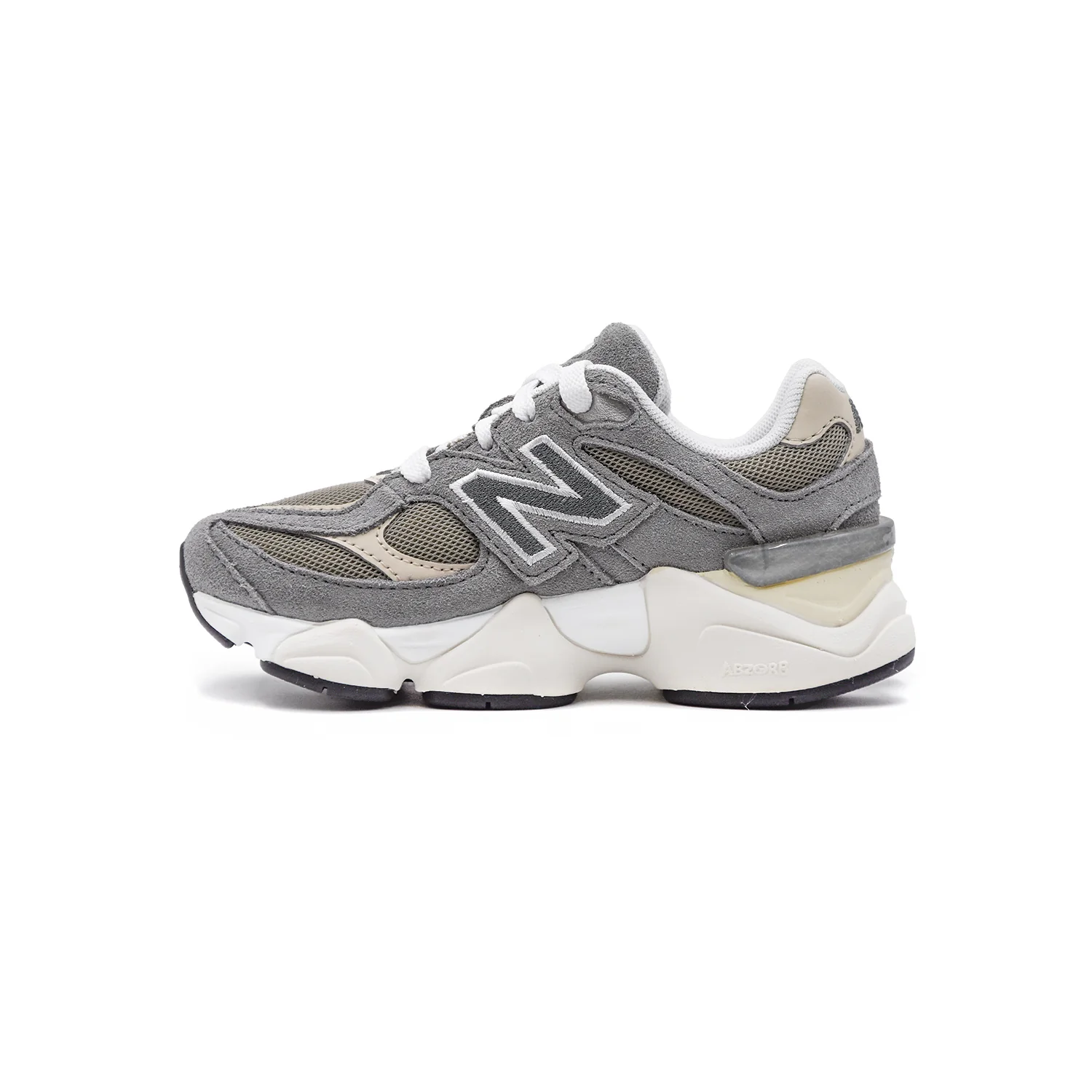 New Balance 9060 Grigio Bambino Sneakers Suola Motivo A Rombi - Image 4