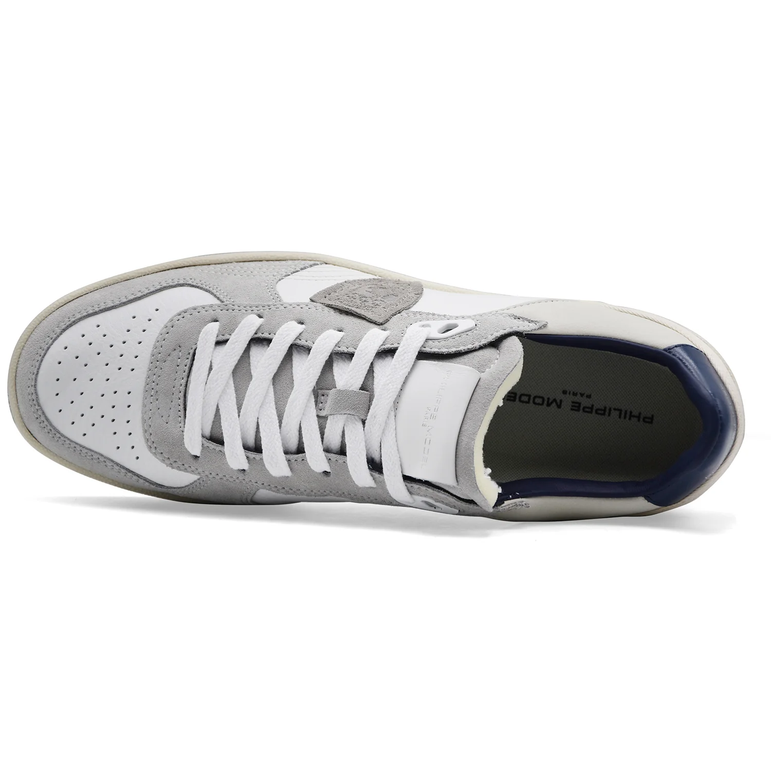 Sneakers Uomo Philippe Model PGAL LOW In Pelle Bianca E Grigia - Image 4