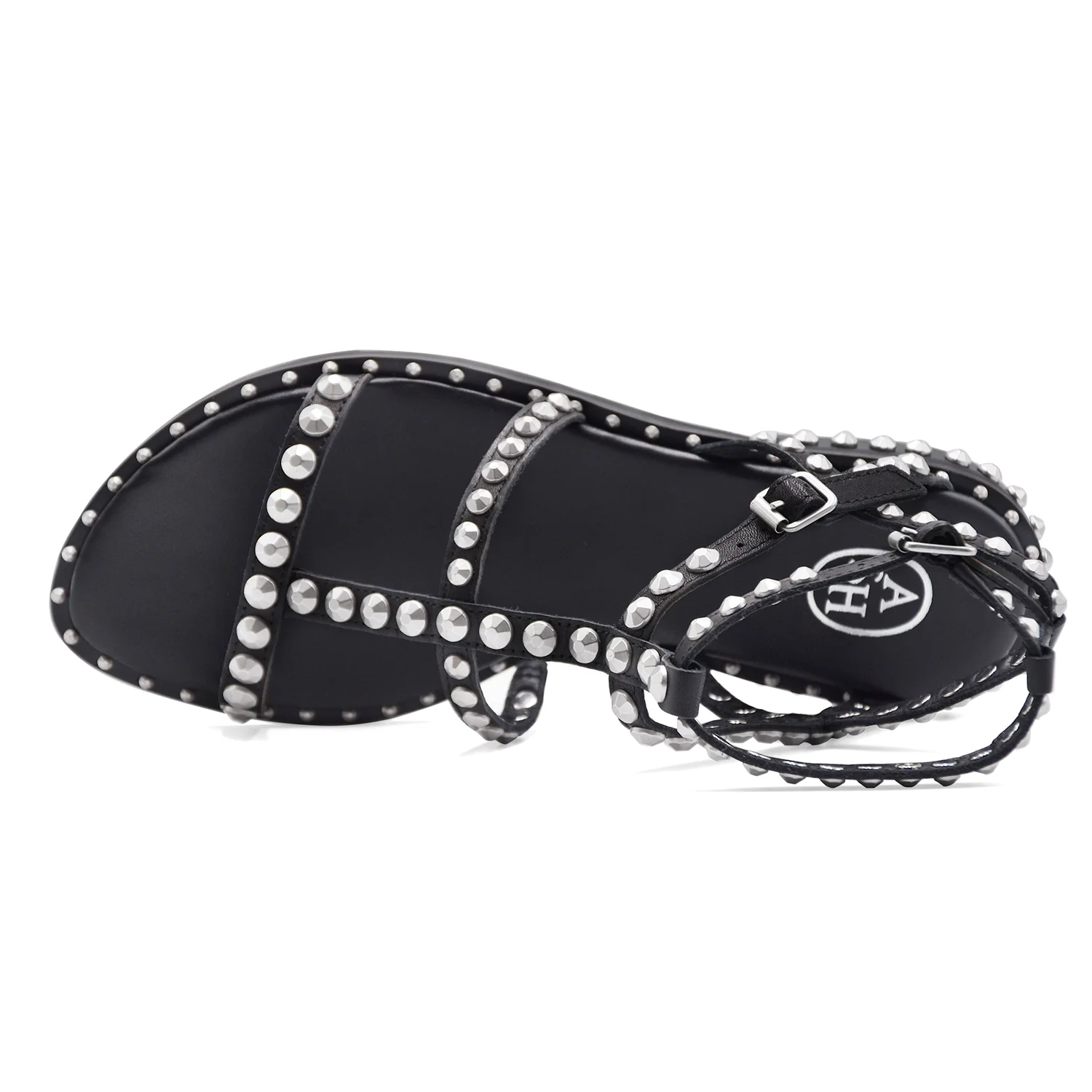 Sandali Donna Ash Precious 01 Nero Borchie Argento Decorative - Image 3