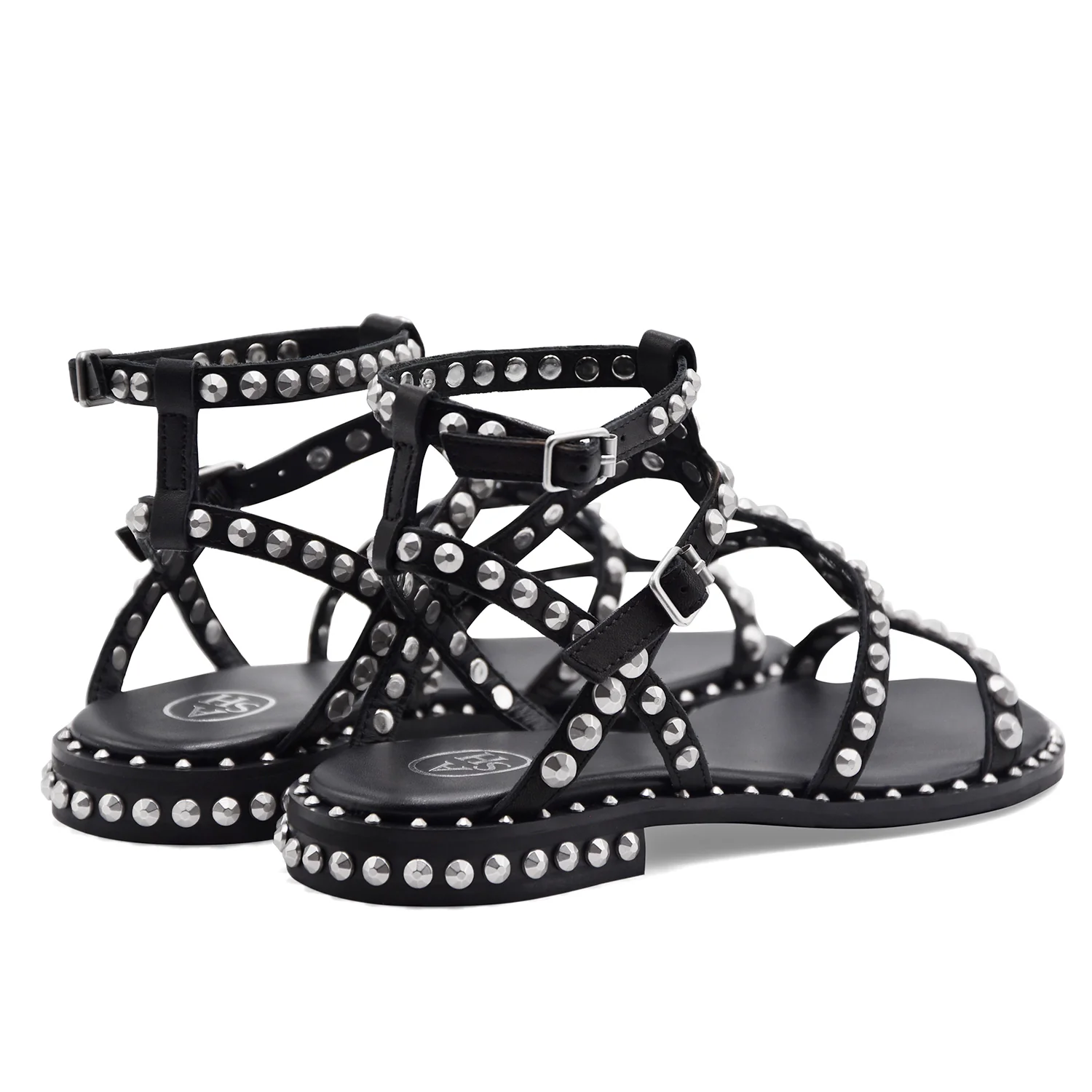 Sandali Donna Ash Precious 01 Nero Borchie Argento Decorative - Image 5