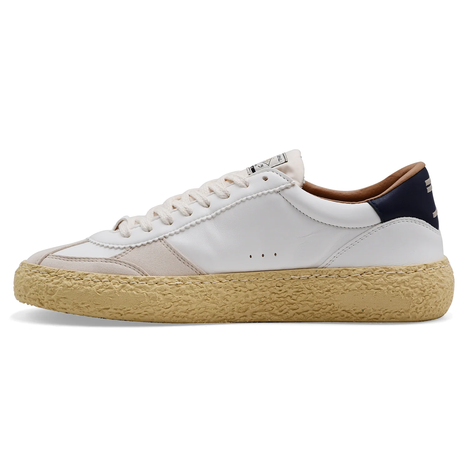 Sneakers Puraai Uomo 1.01 Pelle Bianca Con Logo E Tallone Blu - Image 4