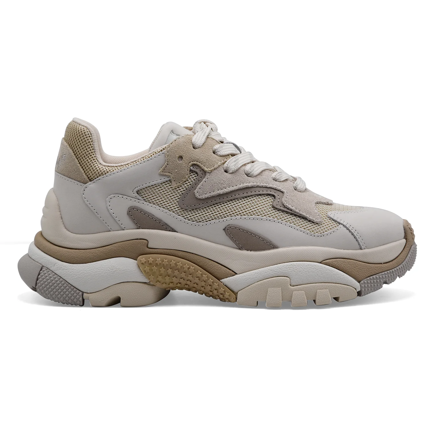 Sneakers Donna Ash Addict 01 Gesso Beige Sabbia Ben Abbinabili
