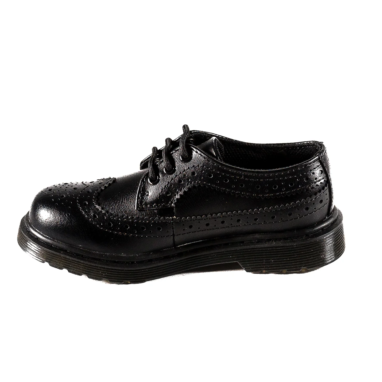 Scarpa Dr. Martens Bambino Allacciata Bassa In Pelle Nera - Image 3