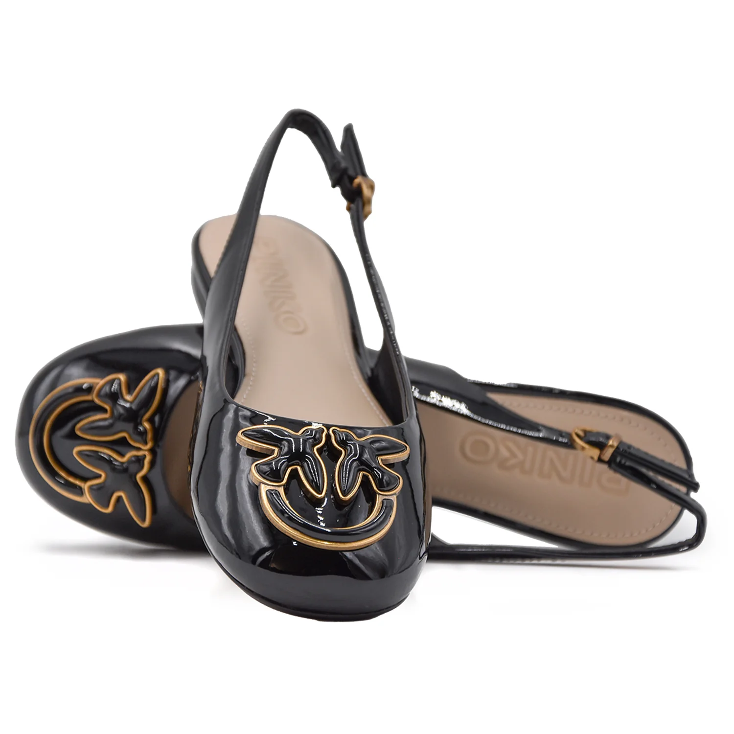 Ballerine Slingback Pinko Nero Con Logo Love Birds Donna - Image 4