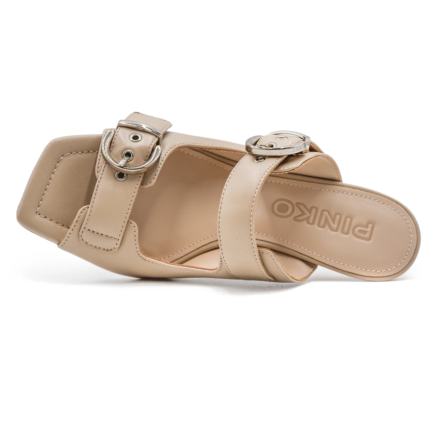 Pinko Sandali Beige Lisa13 Linea Slip-On Dalla Punta Quadrata - Image 5