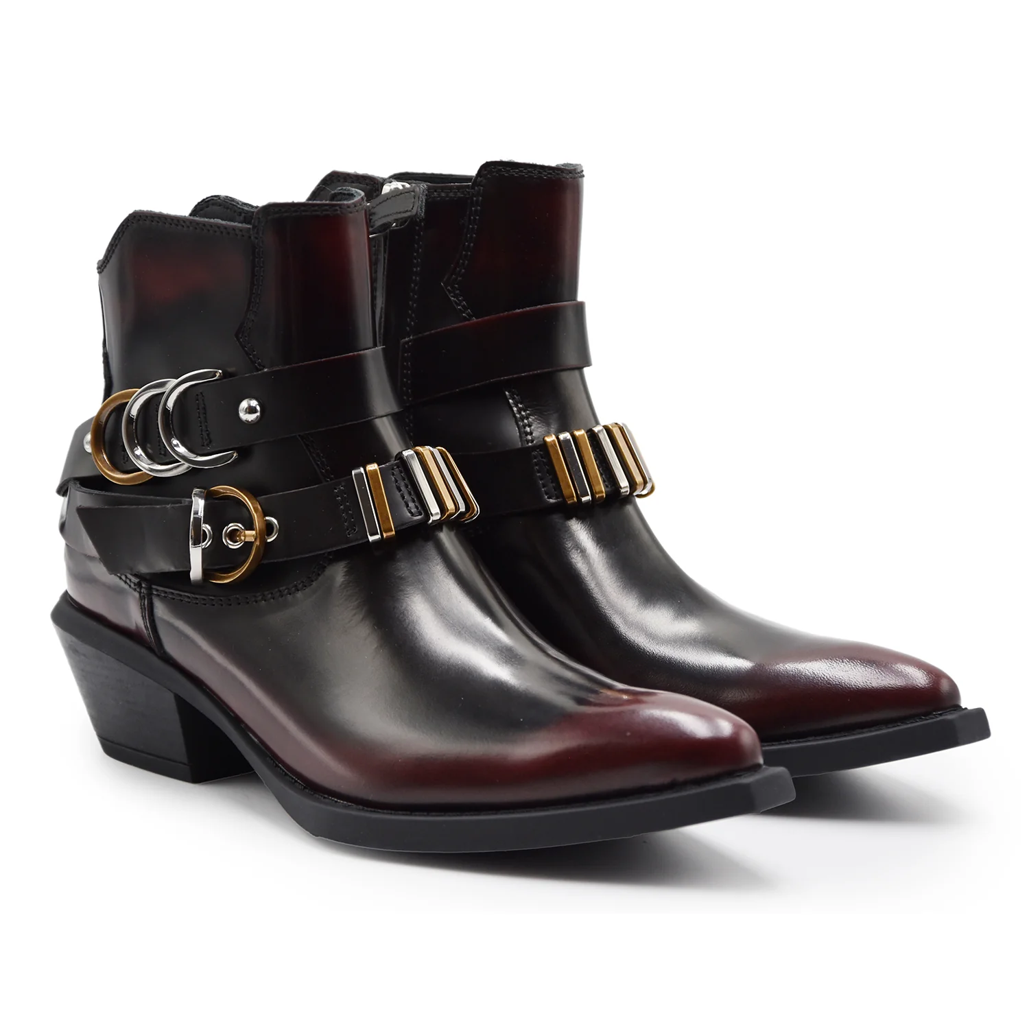 Texani Pinko Tex 13 Rosso Bordeaux Donna Con Dettagli Metallici - Image 2