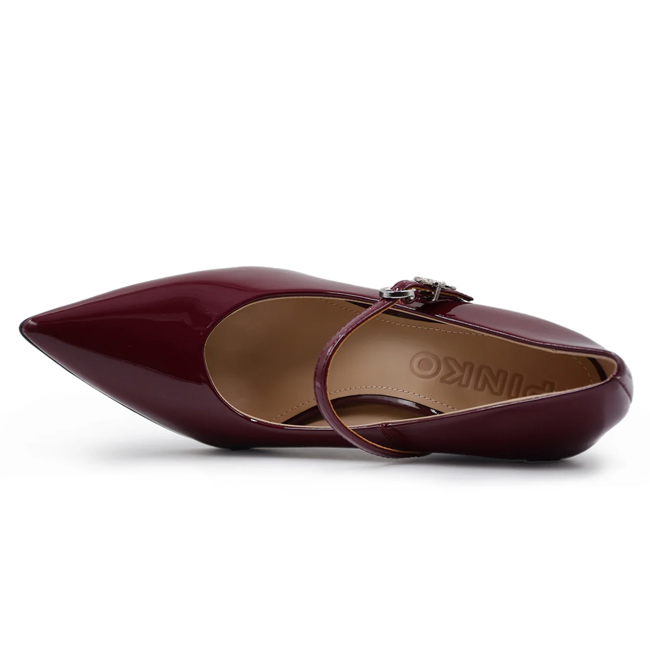 Décolleté Mary Jane Pinko Donna Viola Vernice Patent Berry Red - Image 4