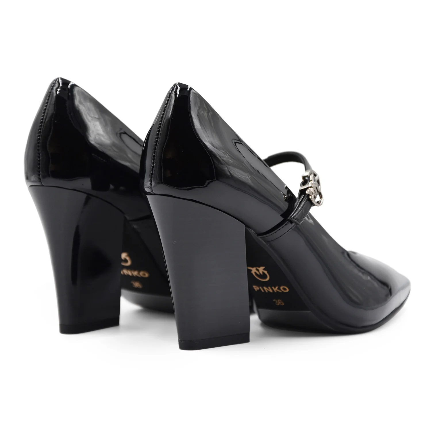 Décolleté Mary Jane Pinko Donna Viola 01 Patent Nero Con Fibbia - Image 3