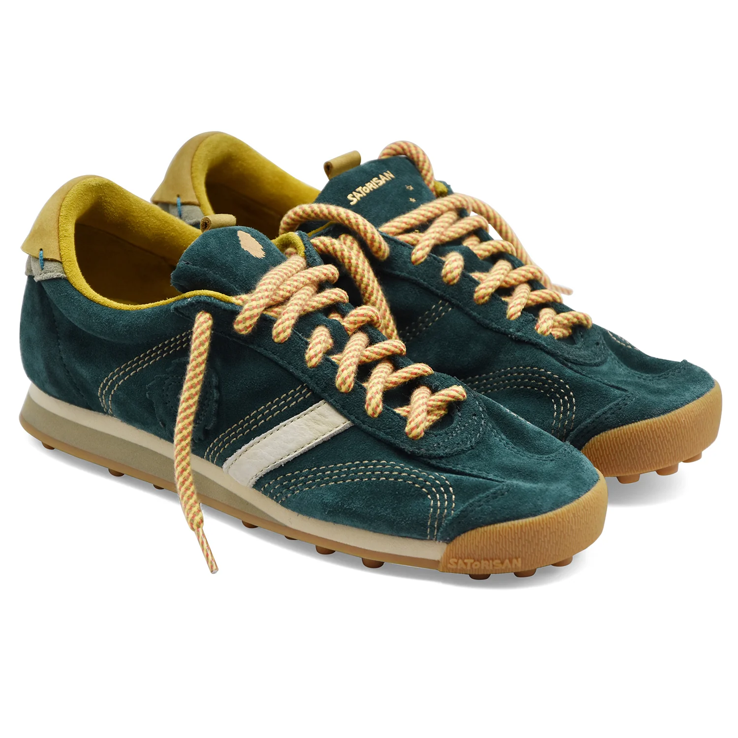 Sneakers Uomo Satorisan Stardust Vera Pelle Scamosciata Verde - Image 2