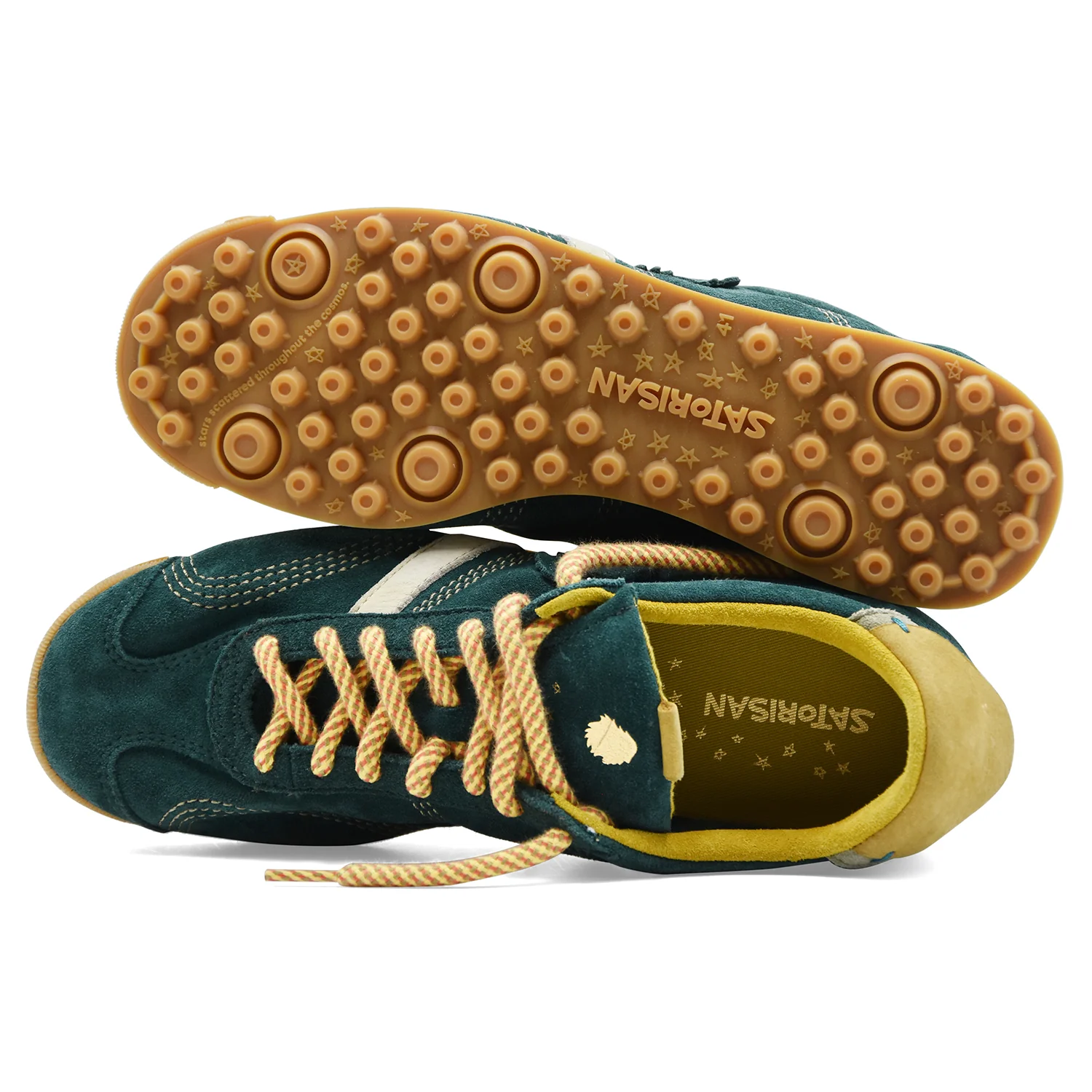Sneakers Uomo Satorisan Stardust Vera Pelle Scamosciata Verde - Image 3