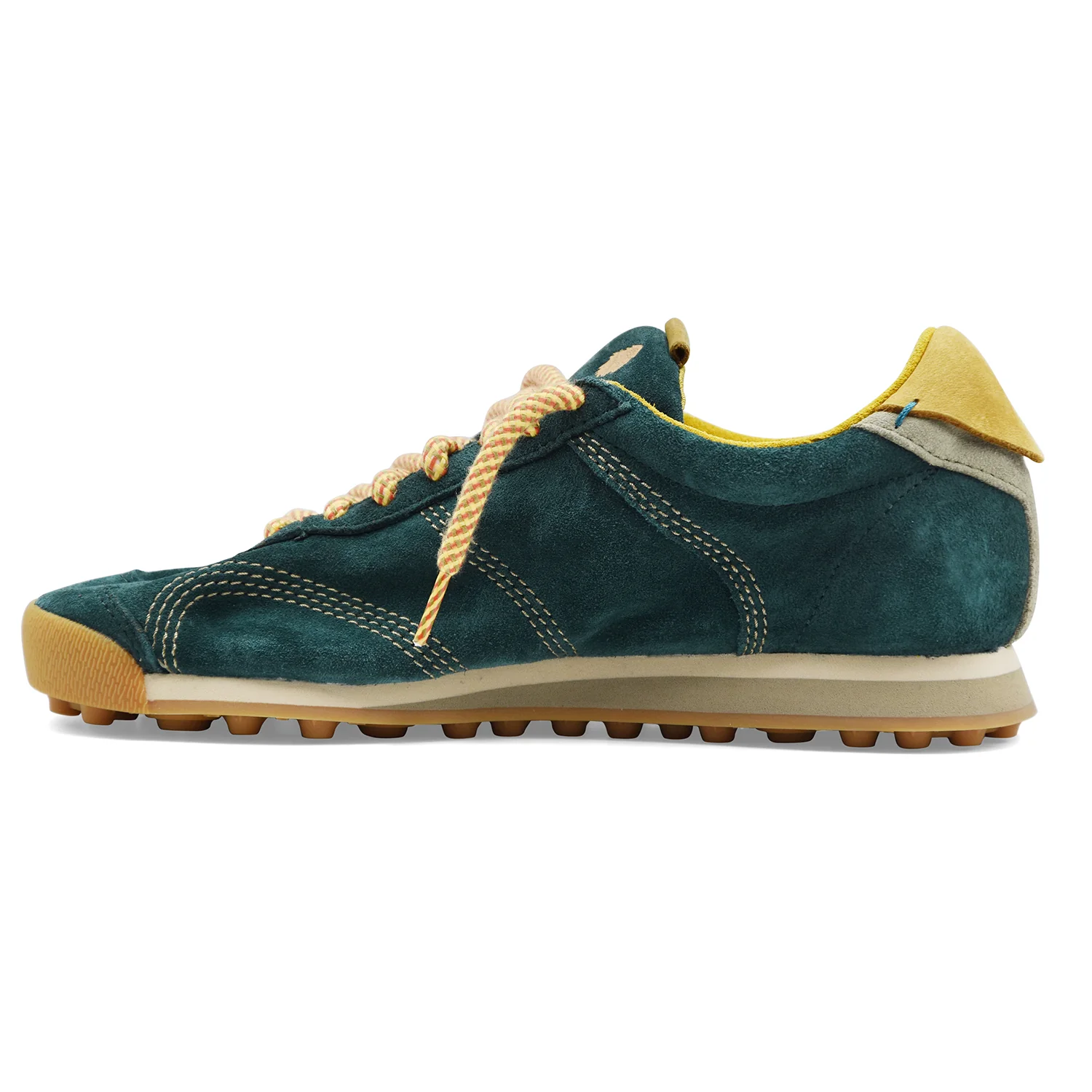 Sneakers Uomo Satorisan Stardust Vera Pelle Scamosciata Verde - Image 4